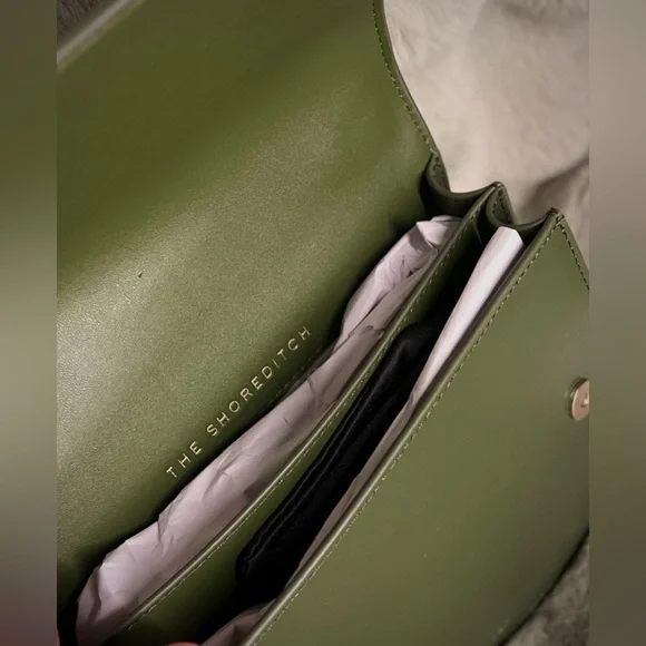 Kurt Geiger -NWT- Green Leather Shoreditch Crossbody Bag - Picture 8 of 11